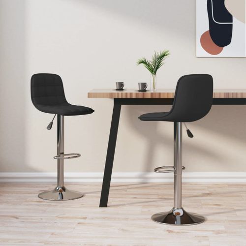 Lot De 2 Tabourets De Bar - Chaises De Bar Noir Tissu Ta334