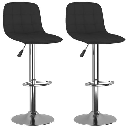 Lot De 2 Tabourets De Bar - Chaises De Bar Noir Tissu Ta334