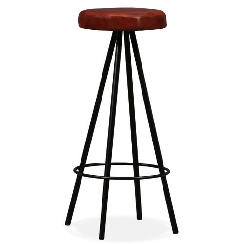 Lot De 4 Tabourets De Bar - Chaises De Bar Cuir Véritable Ta429