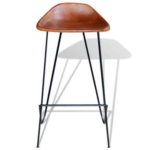 Lot De 4 Tabourets De Bar - Chaises De Bar Marron Cuir Véritable Ta433