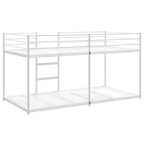 Lit Superposé - Lit Enfant Sans Matelas Blanc 107x203 Cm Acier