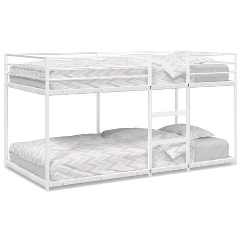 Lit Superposé - Lit Enfant Sans Matelas Blanc 80x200 Cm Acier