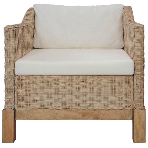 Fauteuil Fixe - Fauteuil De Salon Avec Coussins Rotin Naturel
