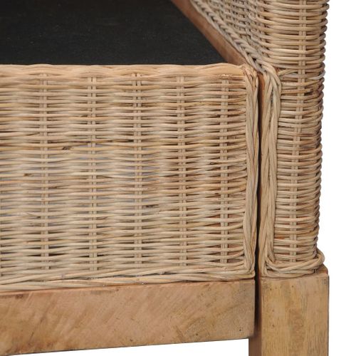 Fauteuil Fixe - Fauteuil De Salon Avec Coussins Rotin Naturel