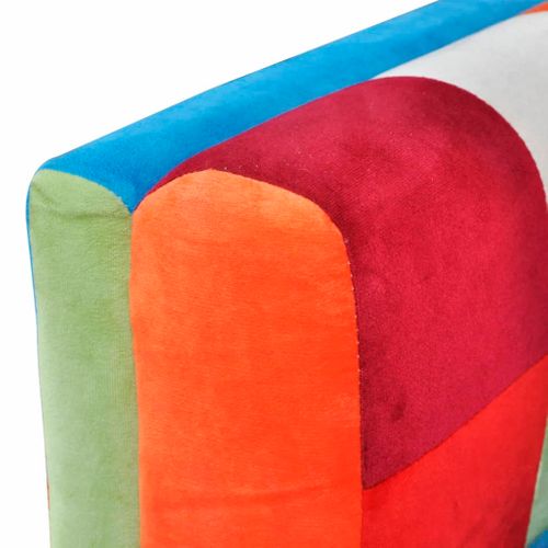 Fauteuil Fixe - Fauteuil De Salon Cube Avec Design De Patchwork Chrome Tissu