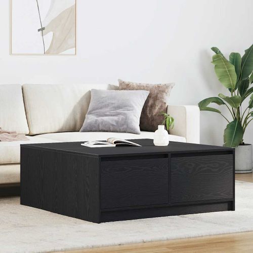 Table Basse - Table De Salon Avec Tiroirs Chêne Noir 100x100x40 Cm Z566