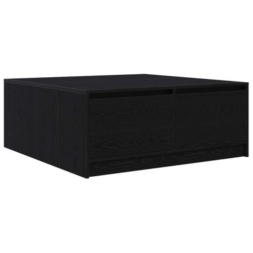 Table Basse - Table De Salon Avec Tiroirs Chêne Noir 100x100x40 Cm Z566