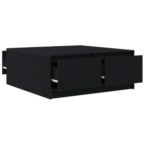 Table Basse - Table De Salon Avec Tiroirs Chêne Noir 100x100x40 Cm Z566