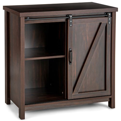 Buffet Meuble Cuisine Cabinet De Cuisine Indépendant Avec Porte Coulissante 80x40x82 Cm Marron