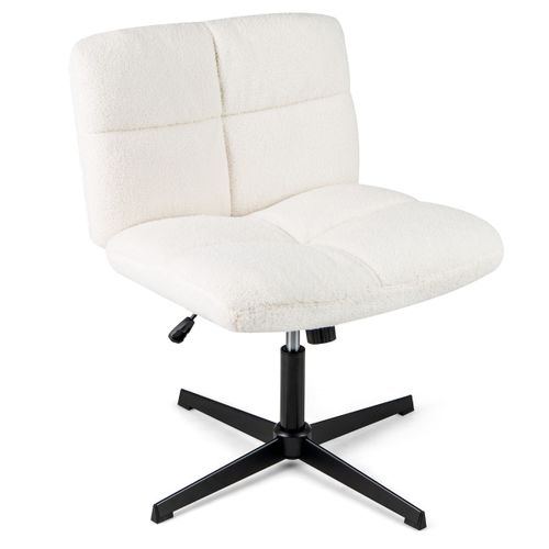 Chaise De Bureau à Hauteur Réglable Pivotante à 360° 73 X 64 X 78-92 Cm Blanc