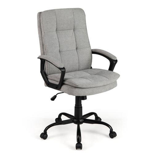 Chaise De Bureau Ergonomique Fauteuil De Bureau à Roulettes Pivotant Hauteur Réglable Gris