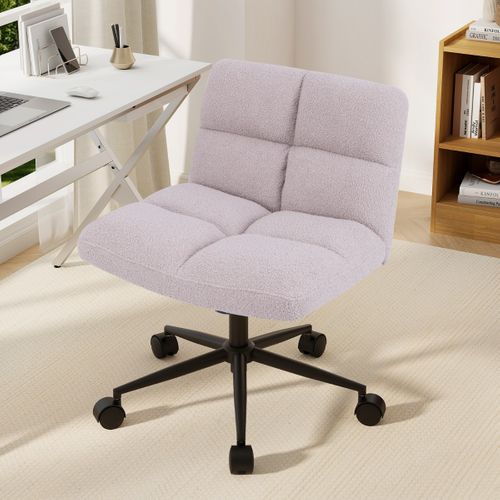 Chaise De Bureau Pivotant Hauteur Réglable Fauteuil De Bureau Sans Accoudoirs 73x69x79-87 Cm Gris