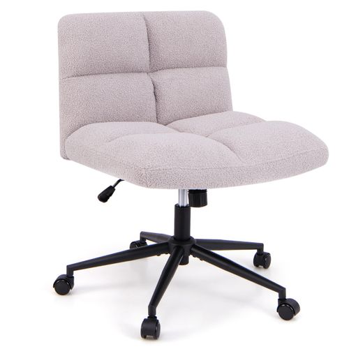 Chaise De Bureau Pivotant Hauteur Réglable Fauteuil De Bureau Sans Accoudoirs 73x69x79-87 Cm Gris