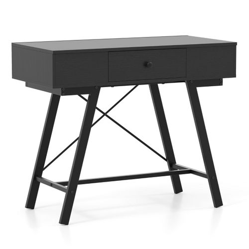 Coiffeuse Table De Maquillage Avec Miroir Station De Charge 96.5 X 46.5 X 80.5 Cm Noir