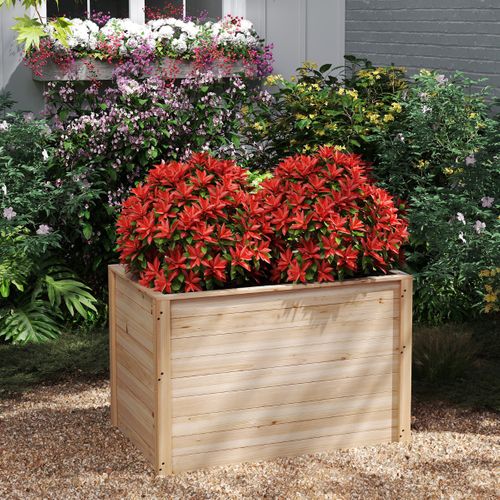 Jardinière Bac à Fleurs Avec Base Ouverte Pour Légumes Fruits Fleurs Bois 100x64x65,5cm Naturel