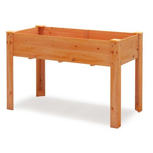 Jardinière Surélevé Bac à Fleurs Avec Trou De Drainage Bois 120x60x82cm Marron