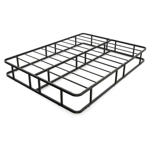 Lit Double Lit Adulte Cadre De Lit 140x200cm Avec Support à Lattes Métalliques Noir Métal