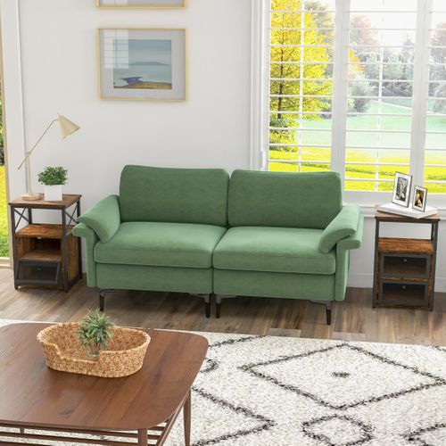 Lot De 2 Bout De Canapé Tables Basses Industrielle à 2 Portes Pour Chambre 60,5 X 40 X 35 Cm