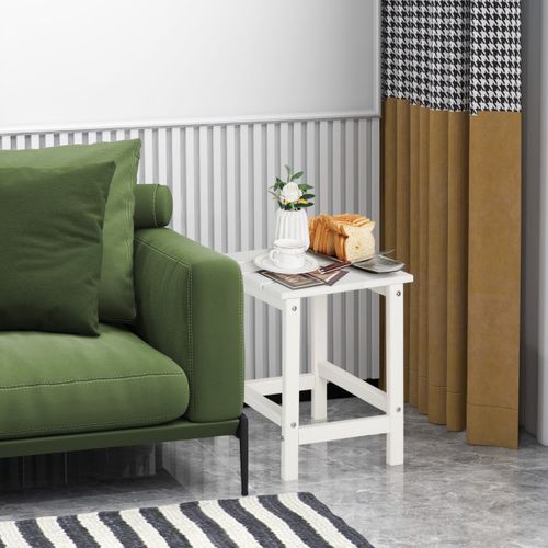Table Basse De Jardin Table Extérieure Hdpe 36x36x47cm Anti-uv Blanc