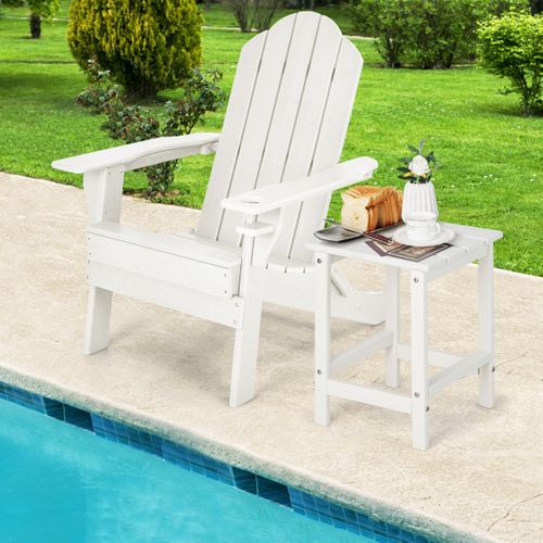 Table Basse De Jardin Table Extérieure Hdpe 36x36x47cm Anti-uv Blanc