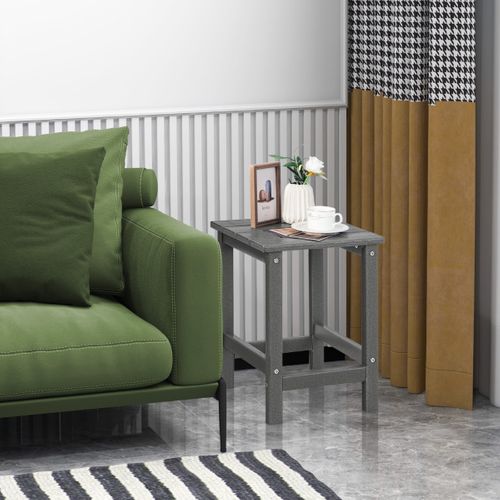 Table Basse De Jardin Table Extérieure Hdpe 36x36x47cm Anti-uv Gris