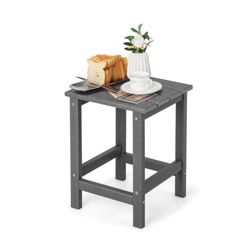 Table Basse De Jardin Table Extérieure Hdpe 36x36x47cm Anti-uv Gris