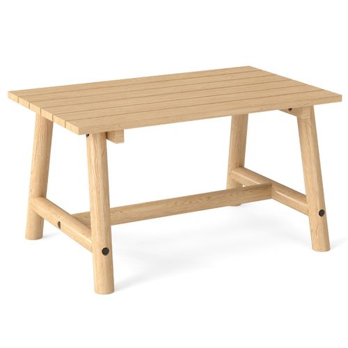 Table Basse D'extérieur En Bois Massif Avec Plateau à Lattes Table D'appoint Rectangulaire Naturel