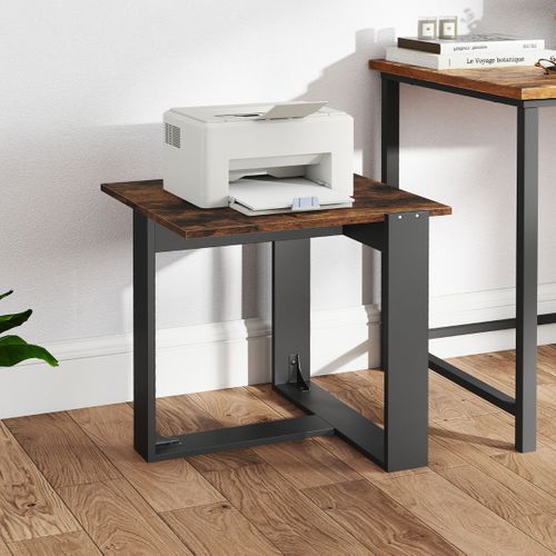 Table Basse Bout De Canapé Carrée En Forme De T Industrielle 50 X 50 X 50 Cm Marron