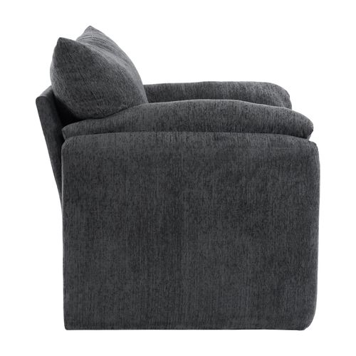 Fauteuil, Design Contemporain, Tissu Chenille, Gris