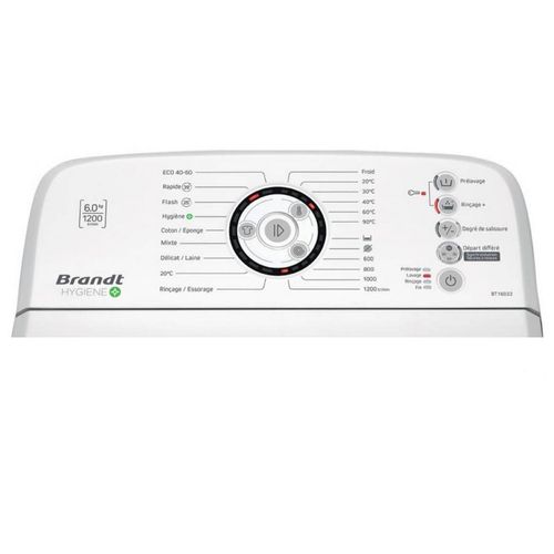 Lave-linge Top 40cm 6kg 1200t/min Blanc - Bt16022