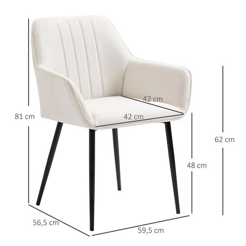 Ensemble De Deux Chaises, Avec Dossiers Et Accoudoirs Ergonomiques, Recouvertes De Lin Beige.