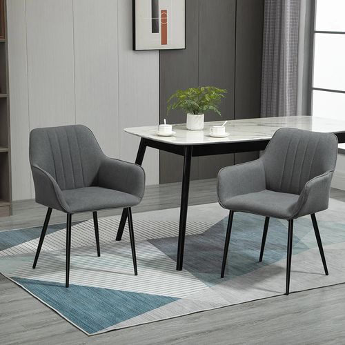 Lot De Deux Chaises, Design Scandinave, Pieds Fins En Métal Noir