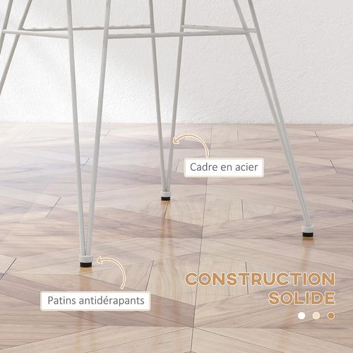 Lot De 2 Chaises De Salle à Manger - Assise En Résine Tressée, Pieds En Acier - Marron