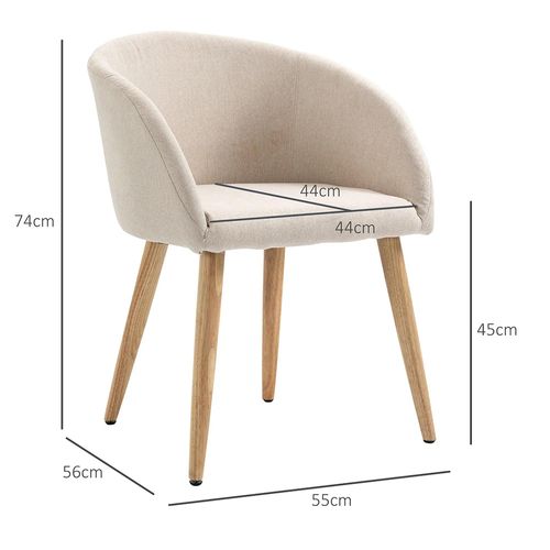Lot De 2 Chaises De Salle à Manger En Tissu - Beige