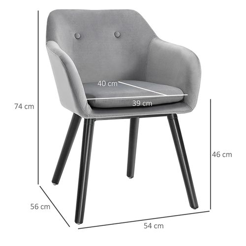 Lot De 2 Chaises De Salle à Manger En Tissu Velours - Gris