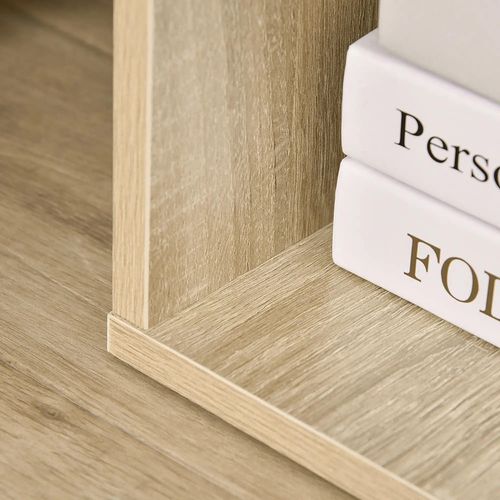 Bout De Canapé Design Contemporain  - Étagère Verre Trempé Bois Naturel