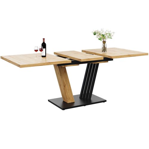 Table à Rallonge Avec Plateau En Marbre, Plateau Extensible Et Cadre Papillon, Blanc