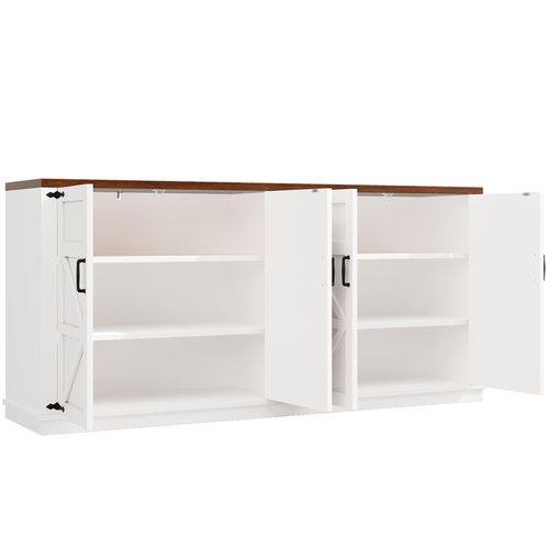 Buffet 160 X 40 X 85 Cm, Étagères Réglables, Blanc