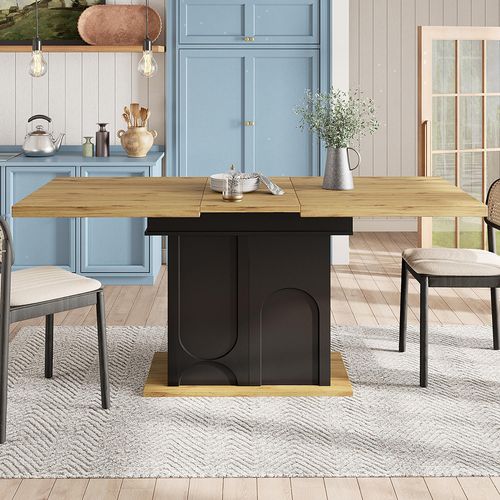 Table à Manger, Pliable, Extensible, Peu Encombrante, Avec Rangement, Noire