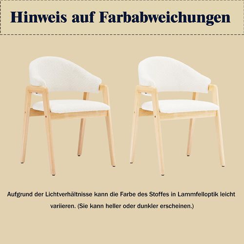 6 Chaises De Salle à Manger, Ergonomiques, Dossier Incurvé, Blanches