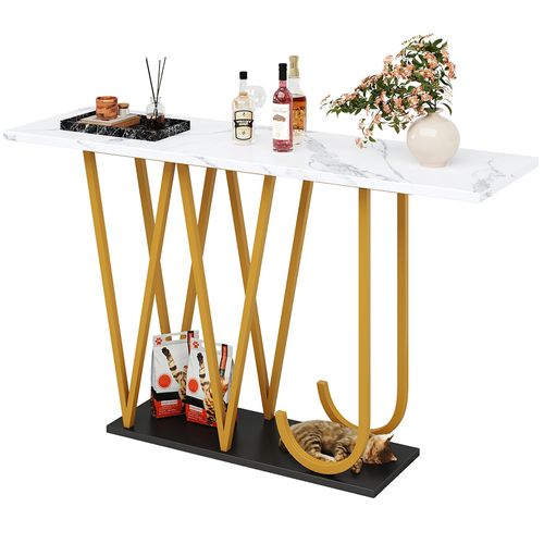 Table De Salle à Manger , Table De Salle à Manger En Bois, Plateau En Marbre , Blanc