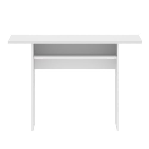 Console Extensible En Bois Mélaminé Coloris Blanc - L. 110.6 X P. 33-66.2 X H. 75.5-77.5 Cm