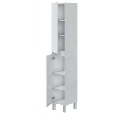 Colonne De Salle De Bain Avec 2 Portes Sans Poignée Coloris Blanc