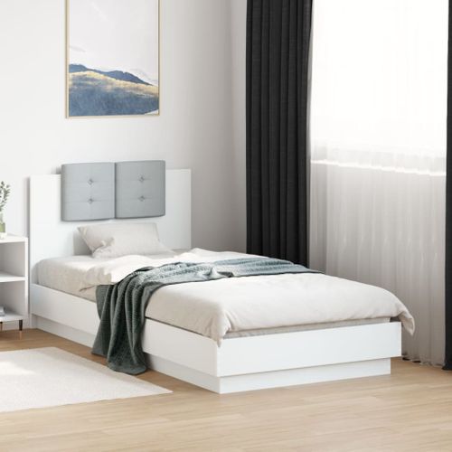 Lit Contemporain - Lit Adulte - Cadre De Lit Avec LED Blanc 90x190 Cm Li151