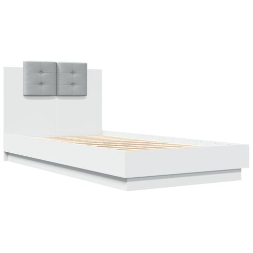 Lit Contemporain - Lit Adulte - Cadre De Lit Avec LED Blanc 90x190 Cm Li151