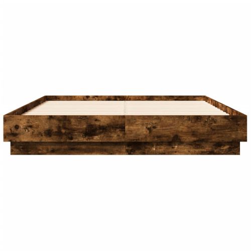 Lit Double Lit Adulte - Cadre De Lit Avec LED Chêne Fumé 120x190 Cm Li215