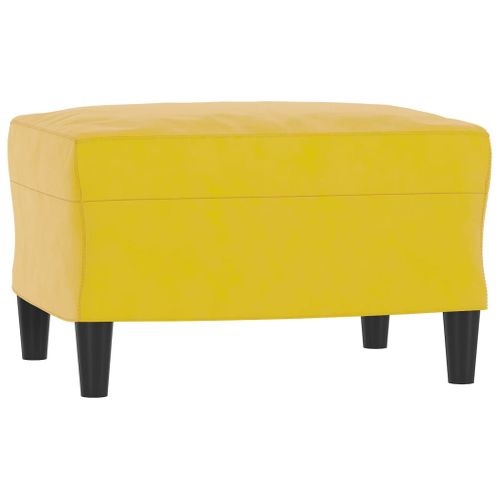 Canapé à 3 Places - Canapé Fixe - Canapé Droit Avec Repose-pieds Jaune 180 Cm Velours