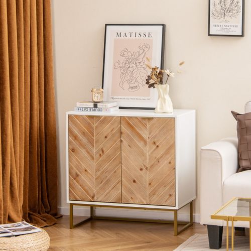 Buffet, Bahut, Meuble De Rangement Moderne Avec 2 Portes 80 X 40 X 80 Cm Blanc