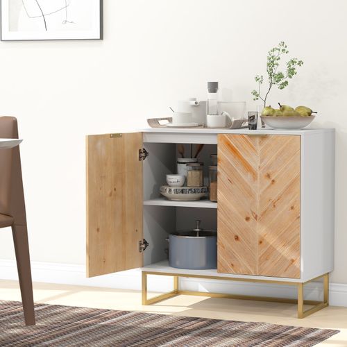Buffet, Bahut, Meuble De Rangement Moderne Avec 2 Portes 80 X 40 X 80 Cm Blanc