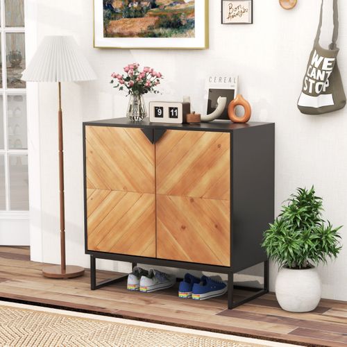 Buffet, Bahut, Meuble De Rangement Moderne Avec 2 Portes 80 X 40 X 80 Cm Noir